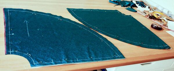 Jak ušít kolovou sukni – vystřižené střihové díly