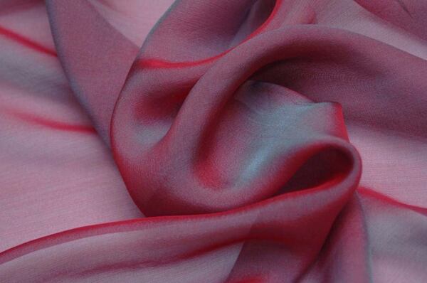 Hedvábný šanžánový šifon, vínový