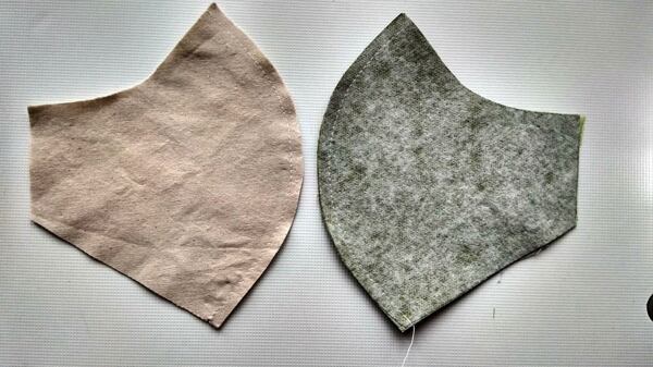 jak ušít roušku – sešití vrchního a spodního dílu roušky