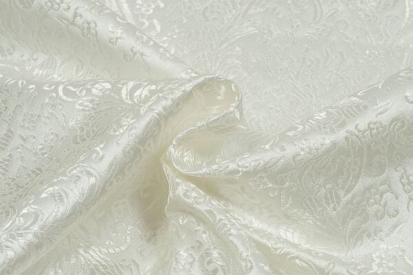 Brokát paví pera, bílá ivory