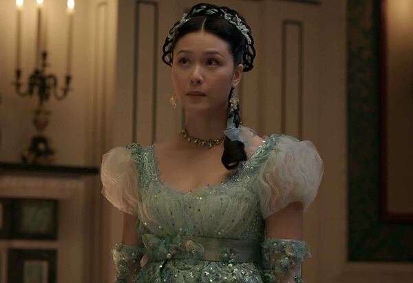 Green Bridgerton dress Posy