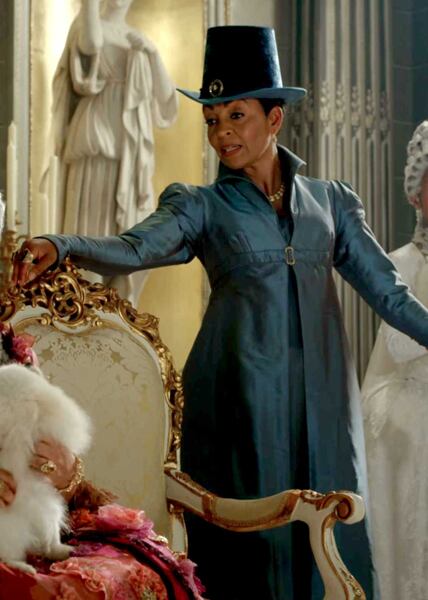 Blue Bridgerton dress lady Danburry