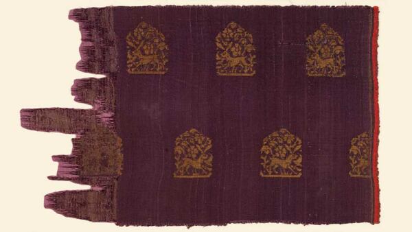 hedvábí zajíci ve křoví Čína dynastie Yuan 13.-14.století