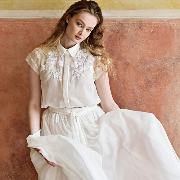 Splývavé látky na svatební šaty