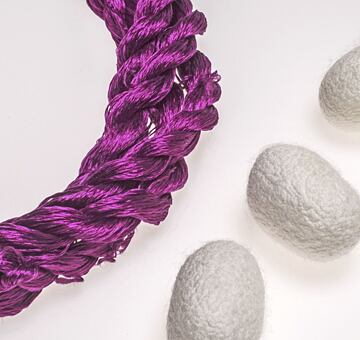 Przędza do haftu, 100% jedwab, fiolet 23-3