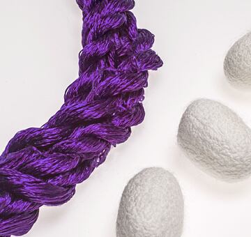 Przędza do haftu, 100% jedwab, fioletowy 24-3