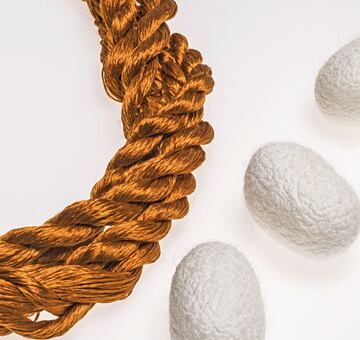 Przędza do haftu, 100% jedwab, cynamon 48-4