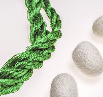 Przędza do haftu, 100% jedwab, zielony 6-3