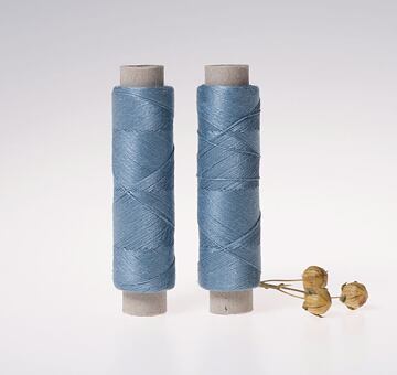 Lněná nit jemná, 20 x 3, 100m, ocelově modrá