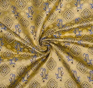 Brokát s dráčky, béžový