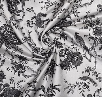 Brokát Japonsko, černo-stříbrný, II.jakost