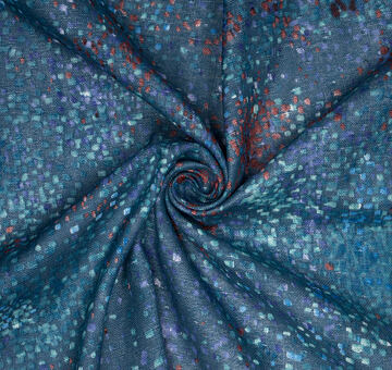 Japońska bawełna organiczna Nani IRO "Waterfall", podwójna gaza, niebieska