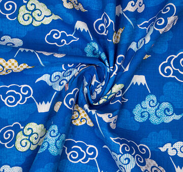 Japońska tkanina KOKKA "Fuji", 100% bawełna, niebieska