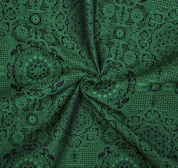 Brokát Ming, černo-zelený