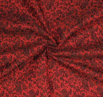 Brokat z dna morskiego, czarny i czerwony