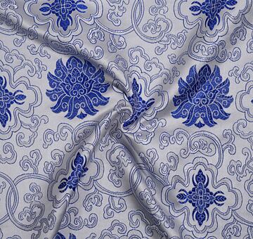 Brokát leknín, bílo-modrý, II. jakost