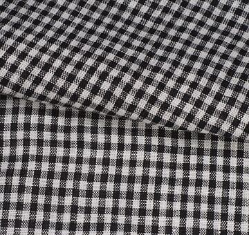 Lněné plátno, lehké, kostkované, černo-bílé