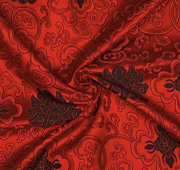 Brokát leknín, černo-červený