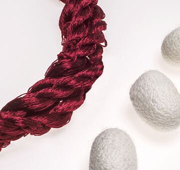 Przędza do haftu, 100% jedwab, bordowy 40-1