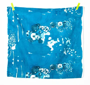 Japonská bio bavlna KOMOREBEI, dvojitá gázovina, tyrkysová