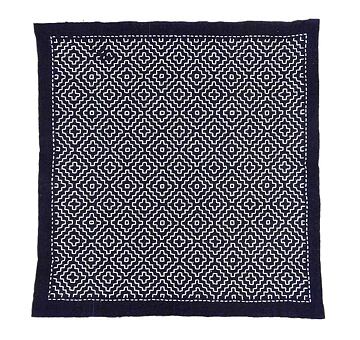 Hitomezashi sashiko vyšívací sada 34 x 34 cm KVĚT TOMELU, indigo