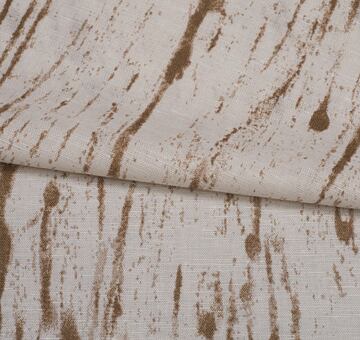 Len s bavlnou, vzorovaný, lehký, hnědo-bílý