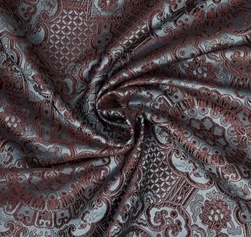 Brokát Ming, hnědo-ocelově modrý