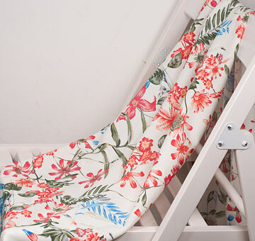 Autorská látka KVĚTINY, viskóza EcoVero, bílá ivory, 1.2m