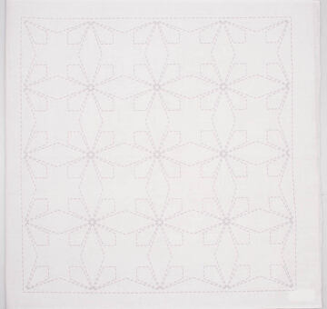 Hana-Fukin sashiko utěrka 34 × 34 cm "tessen", bílá