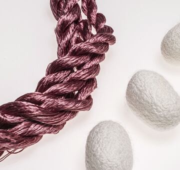 Przędza do haftu, 100% jedwab, stary róż 88-6