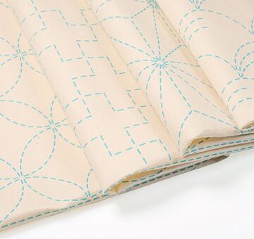 Látkový panel 108 x 60 cm na sashiko s osmi předtištěnými vzory, režný