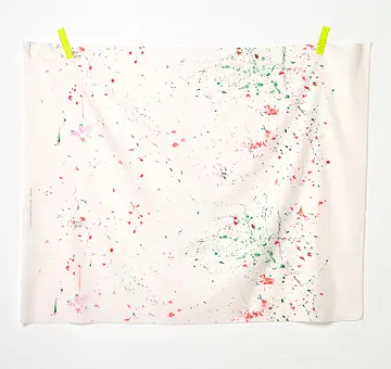 Japonská hedvábná látka FLOWERS BLOOM, bílá