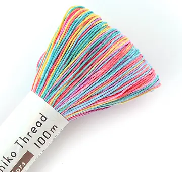 Vyšívací příze na sashiko Olympus 100m, duhová 306