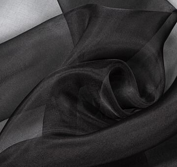 Hedvábná organza, černá, 2m