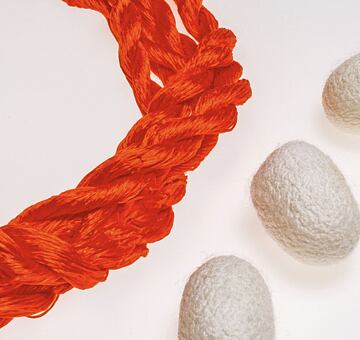 Przędza do haftu, 100% jedwab, pomarańczowa 16-2