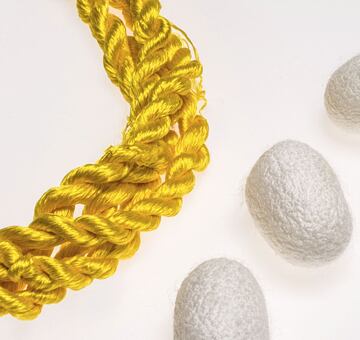 Przędza do haftu, 100% jedwab, żółta 17-3