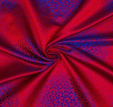 Brokát pivoňka, modro-červená, 1.3m