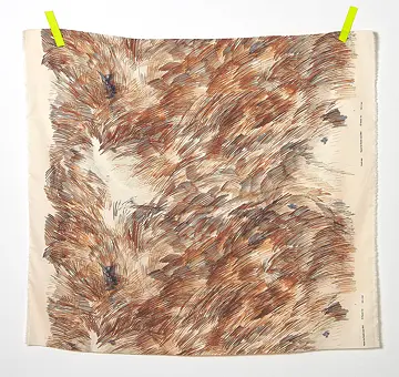 Japonská bavlněná látka GOOD SIGN, dvojitá gázovina, hnědá