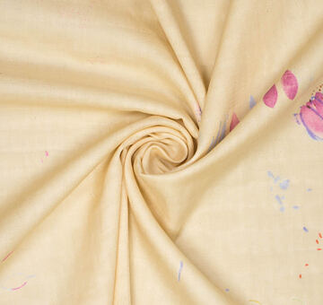 Nani iro japońska bawełna organiczna "Hana no toki niwa", podwójna gaza, beżowy