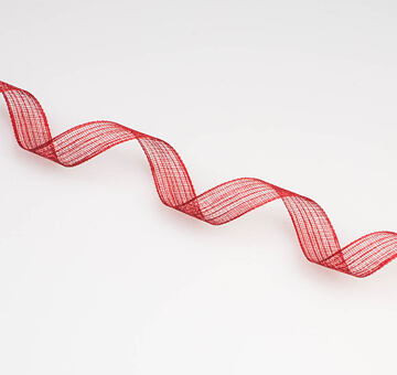 Wstążka półjedwabna 5 mm, czerwona
