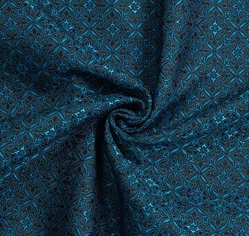 Brokát šlechtický, černo-tyrkysový