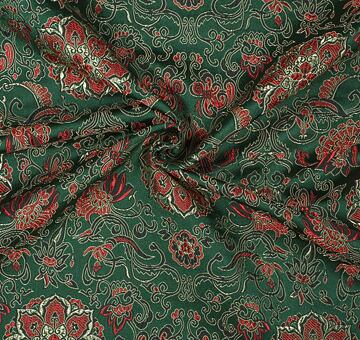 Brokát chryzantéma, tmavě zelený