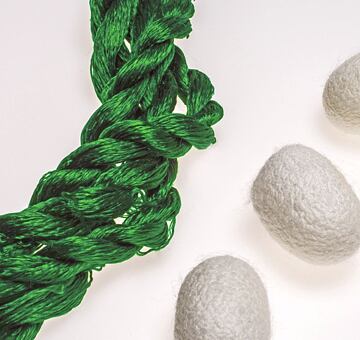 Przędza do haftu, 100% jedwab, szmaragd 5-2