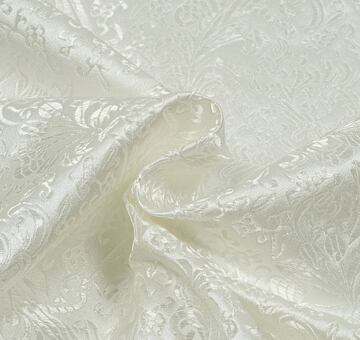 Brokát paví pera, bílá ivory