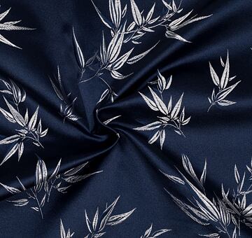 Brokát bambus, stříbrno-modrý