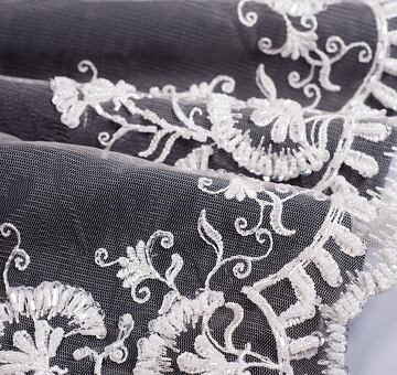 Bordurová krajka s korálky, Luna, II. jakost, 2m