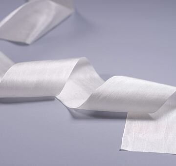 Wstążka jedwabna 5 cm, biała kość słoniowa