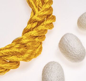 Przędza do haftu, 100% jedwab, żółta 20-5