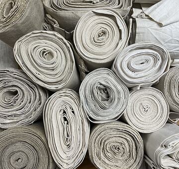 Pamuk - ručně tkaný československý len s bavlnou, přírodní