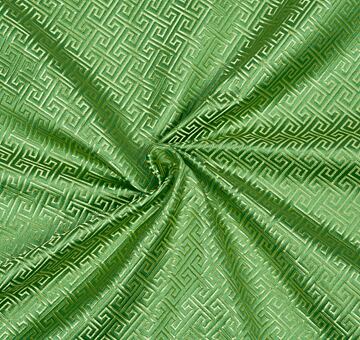 Brokát geometrický, zlato-zelený, II. jakost